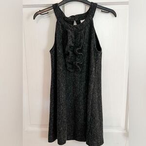 NWT Zara Girls Size 7 Ruffled Speckled Tweed Shift Jumper Dress